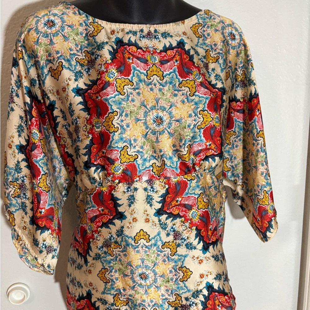 AKA New York Red Ruffled Fitted Blouse by Anthropologie - Picture 7 of 16